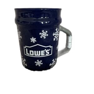 Lowe's Snowflake Winter Coffee Mug Blue Holiday Mug